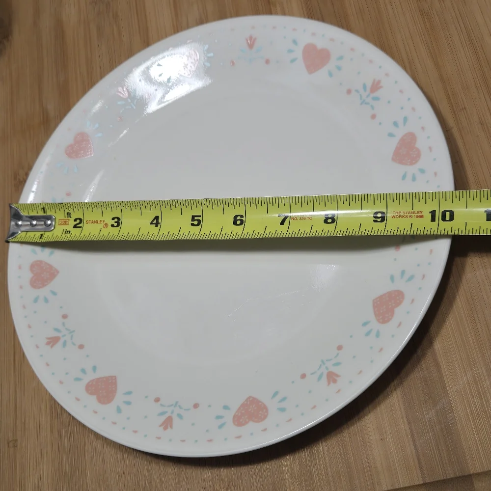 Set of 2 Forever Yours Dinner Plates, country farmhouse hearts 10 1/4